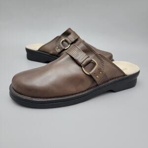 Clarks Shoes Womens 11 M Patty Lorene Mule Brown Closed Toe Comfort